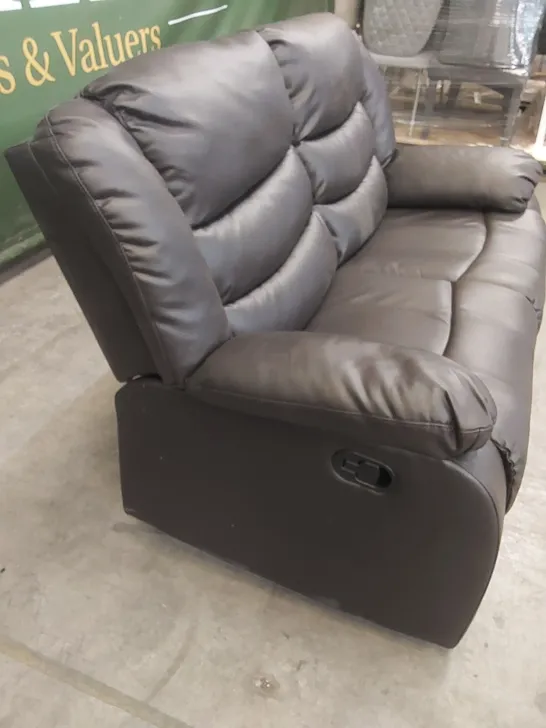 DESIGNER SORRENTO 2 SEATER MANUAL RECLINER SOFA IN FAUX LEATHER 