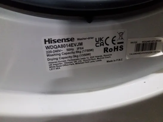 HISENSE 60CM FREESTANDING 8 KG FRONT LOAD WASHER - UNPROCESSED RAW RETURN