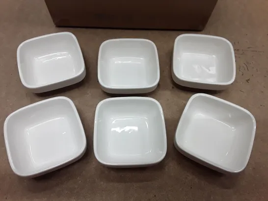 BOXED 6 PIECE WHITE PORCELAIN CHINA 155ml DISHES