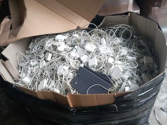 PALLET OF A SIGNIFICANT QUANTITY OF ASSORTED ELECTRICAL ACCESSORIES, TO INCLUDE APPLE CABLES, PHONE CASES, ETC