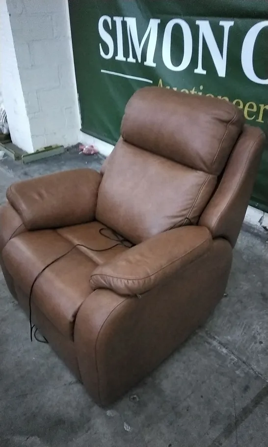 QUALITY BRITISH DESIGNED & MANUFACTURED G PLAN KINGSBURY POWER RECLINER CHAIR DALLAS TAN LEATHER