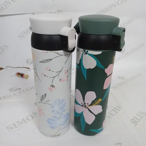 LOCK & LOCK SET OF TWO INSULATED PRINTED WATER BOTTLES 450ML
