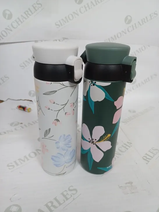 LOCK & LOCK SET OF TWO INSULATED PRINTED WATER BOTTLES 450ML