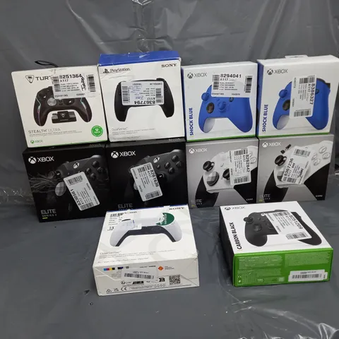 10 ASSORTED GAMING CONTROLLERS TO INCLUDE PLAYSTATION AND XBOX 