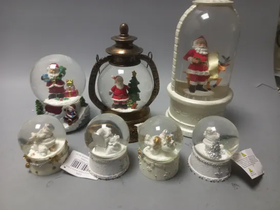 LOT OF 7 ASSORTED SEASONAL SNOW GLOBES