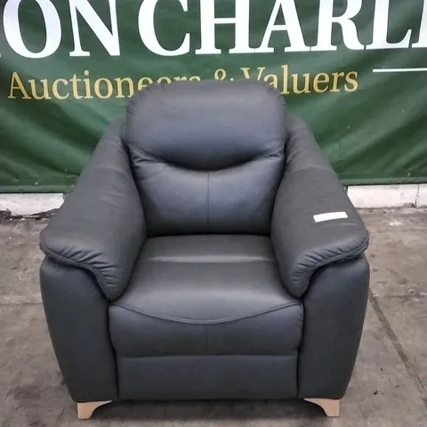 QUALITY BRITISH DESIGNED & MANUFACTURED G PLAN JACKSON POWER RECLINER ARMCHAIR CAMBRIDGE PETROL BLUE LEATHER