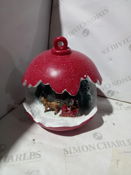 SANTAS EXPRESS PRE-LIT SPHERE WITH CHRISTMAS CHARACTER SCENE