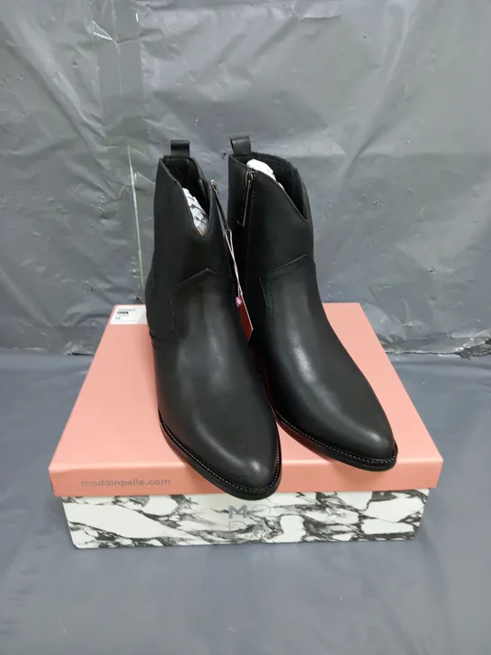 MODA IN PELLE LEATHER ANKLE BOOTS BLACK SIZE 6