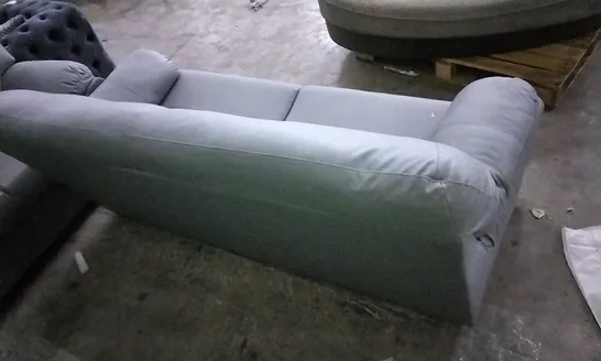 QUALITY 3 SEATER LIGHT GREY LEATHER SOFA 