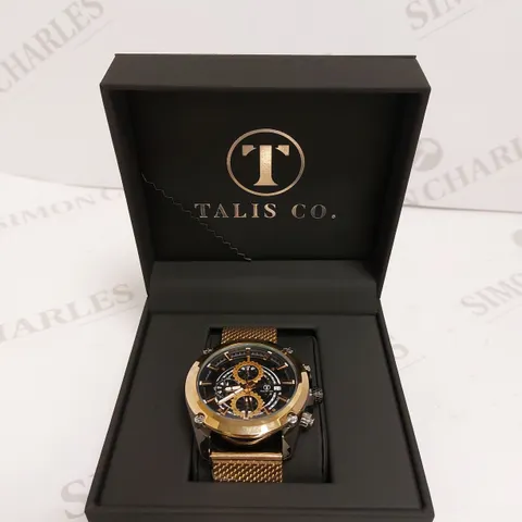 MENS TALIS CO T8120 WATCH – CHRONOGRAPH MOVEMENT – STAINLESS STEEEL STRAP – LIMITED EDITION MODE