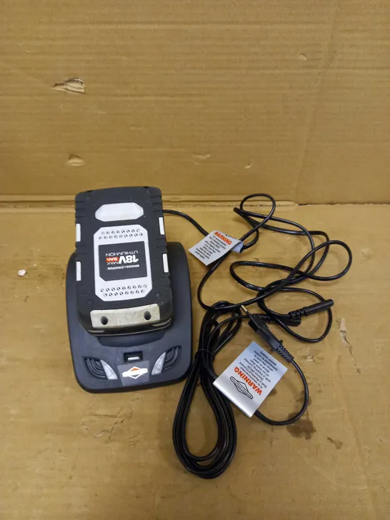 BRIGGS & STRATTON 18V LITHIUM ION BATTERY & CHARGER