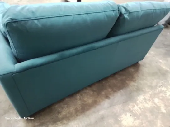 QUALITY BRITISH DESIGNER LOUNGE Co. TWO SEATER SECTION PLUSH TEAL FABRIC 