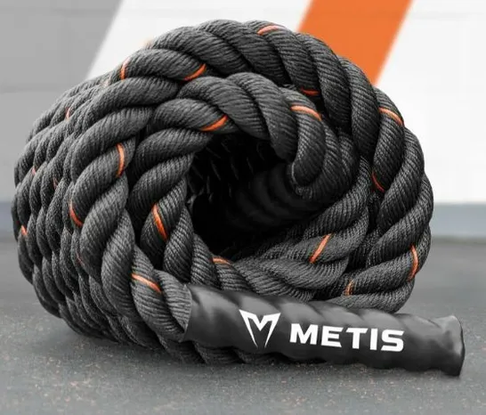 BOXED METIS 9M BATTLE ROPE BLACK AND ORANGE 50MM