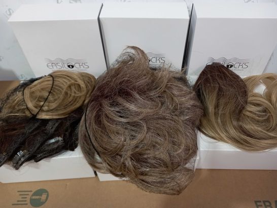 EASILOCKS HAIR BUNDLE OF 6 BOXES: VANILLA BALAYAGE - 1 X SCRUNCHIE, 2 X EXTRA VOLUME, 1 X FRINGE, 1 X 14" BLOWDRY CLIP-IN & 1 X SHORT KATIE WIG