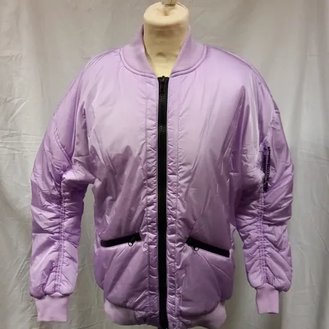 BRAND NEW KOI MESSAGES UNISEX BOMBER JACKET, LILAC -XS