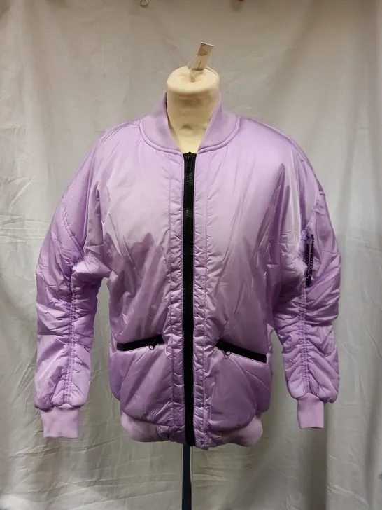 BRAND NEW KOI MESSAGES UNISEX BOMBER JACKET, LILAC -XS