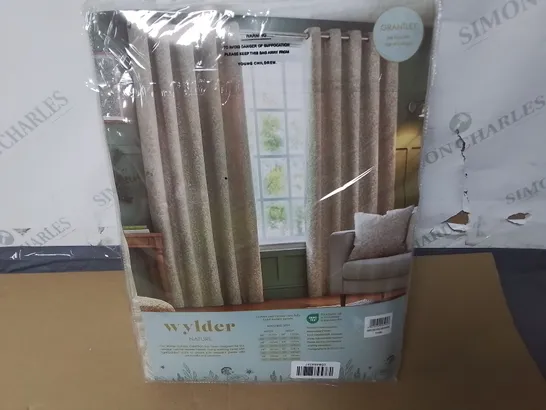 WYLDER GRANTLEY EYELET LINED CURTAINS - W:90" D:54"