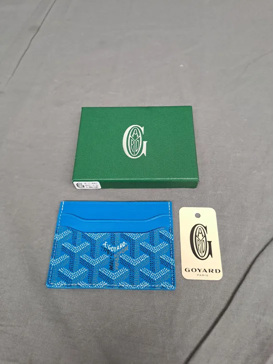 GOYARD LEATHER CARD HOLDER IN LIGHT BLUE