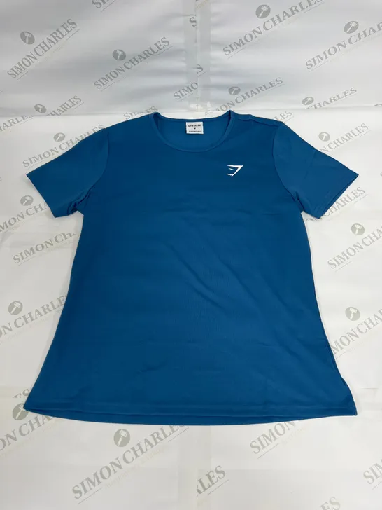 GYMSHARK SHORT SLEEVED TRAINING T SHIRT IN BLUE SIZE MEDIUM