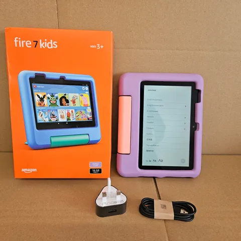 AMAZON FIRE 7 KIDS 16GB TABLET WITH PURPLE CHILD SAFE CASE