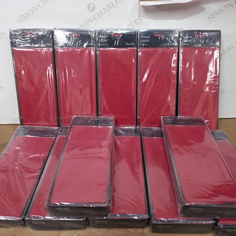 LOT OF APPROXIMATELY 12 PACKS (12X5 PER PACK) OF SOLID RED DECORATIVE TISSUE PAPER SHEETS