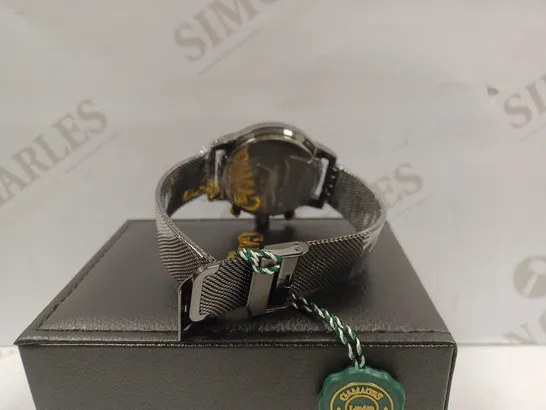 GAMAGES OF LONDON LIMITED EDITION HAND ASSEMBLED MECHANICAL QUARTZ INDUSTRIAL BLACK WATCH RRP £825