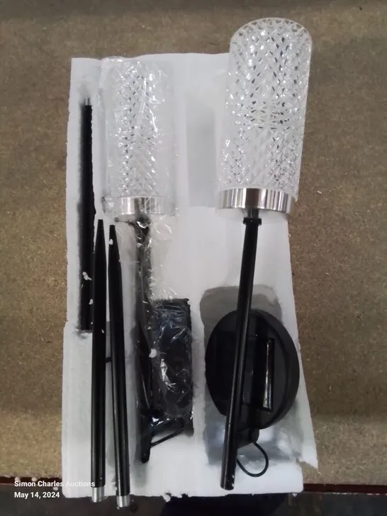 BOXED HOME2GARDEN SET OF 2 SOLAR LED CRYSTAL EFFECT STAKE LIGHTS