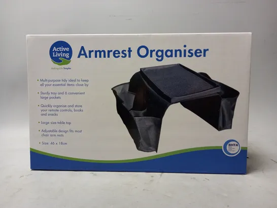 BOX TO CONTAIN 12 ACTIVE LIVING ARMREST ORGANISERS