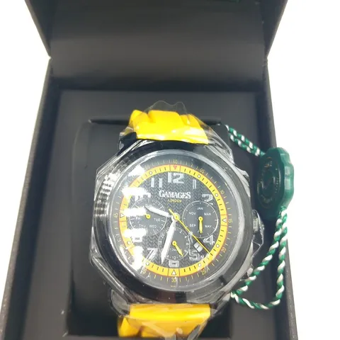 BOXED GAMAGES OF LONDON LIMITED EDITION HAND ASSEMBLED CONTEMPORARY AUTOMATIC YELLOW