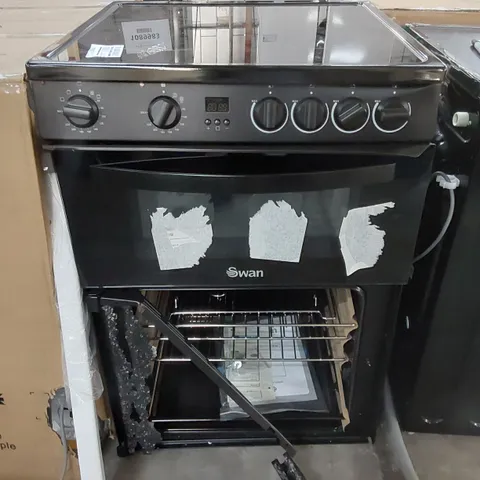 SWAN ELECTRIC DOUBLE OVEN - BLACK 