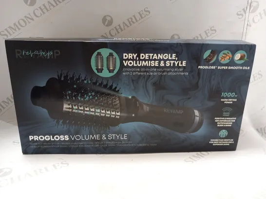 BOXED REVAMP PROFESSIONAL PROGLOSS VOLUME AND STYLE 1000W HOT BRUSH STYLER