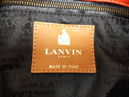 LANVIN VERMILLION HAPPY MEDIUM PATCHWORK BAG