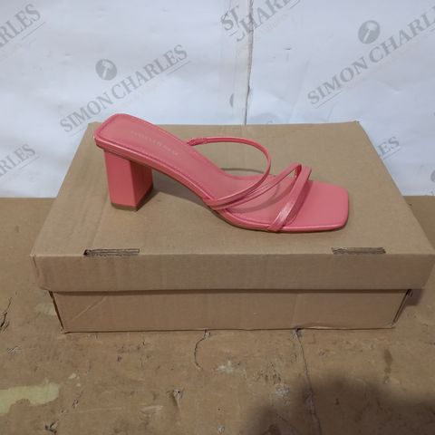 BOXED PAIR OF FOREVER NEW HEELED SANDALS SIZE 38