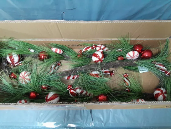 CANDY CANE 9FT CHRISTMAS GARLAND - COLLECTION ONLY  RRP £39.99