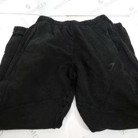 GYMSHARK BLACK WASHED TRACKSUIT PANTS - M