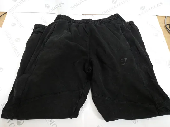 GYMSHARK BLACK WASHED TRACKSUIT PANTS - M