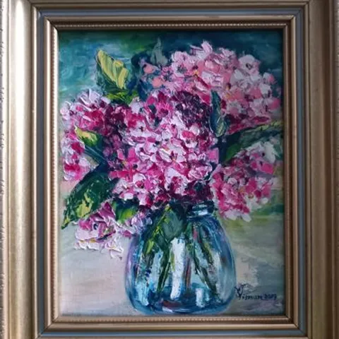 FRAMED SIGNED ORIGINAL OIL PAINTING BY SVETLANA GAILISA-VISMAN 'ROMANTIC BOUQUET' 