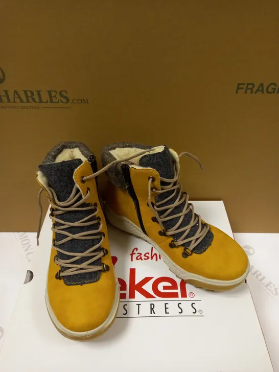 RIEKER LACE BOOT YELLOW - SIZE 5