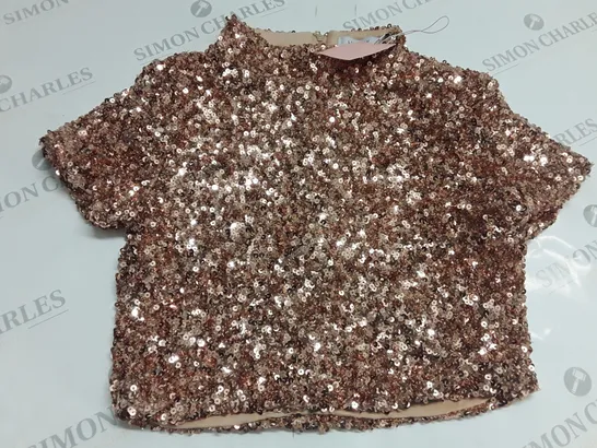 WHITE ICEY SEQUIN SHIRT - SIZE SMALL