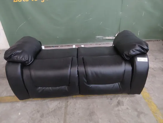  MANUAL RECLINING TWO SEATER SOFA BASE BLACK LEATHER 