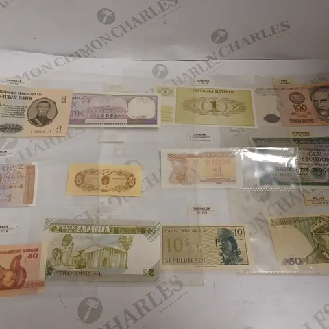 COLLECTION OF APPROX ASSORTED BANK NOTES FROM AROUND THE WORLD