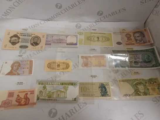 COLLECTION OF APPROX ASSORTED BANK NOTES FROM AROUND THE WORLD