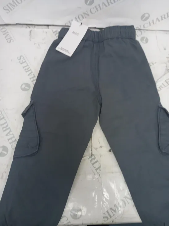 M&S KIDS BLUE/GREY CARGO PANTS SIZE 2-3YRS