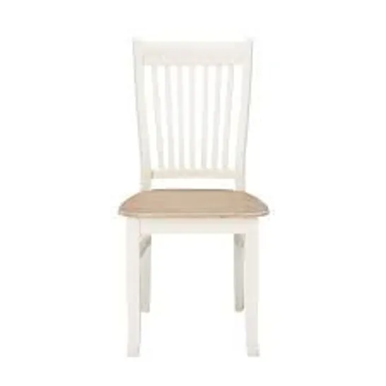 BOXED JULIETTE WOOD AND CREAM CHAIRS - SET OF 2 (1 BOX)