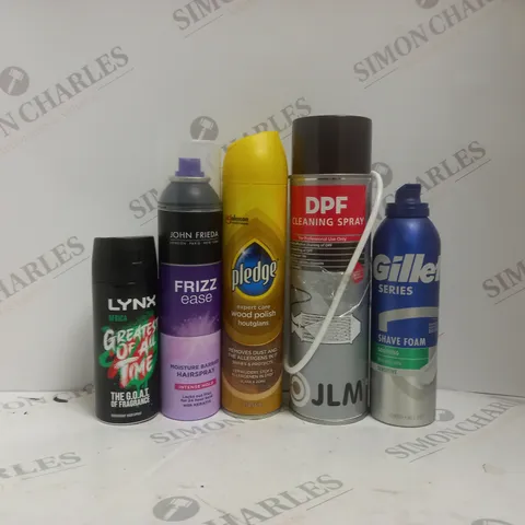 BOX OF APPROX 15 ASSORTED AEROSOLS TO INCLUDE - LYNX AFRICA - JOHN FRIEDA FRIZZ EASE - GILLETTE SERIES SHAVE FOAM ECT