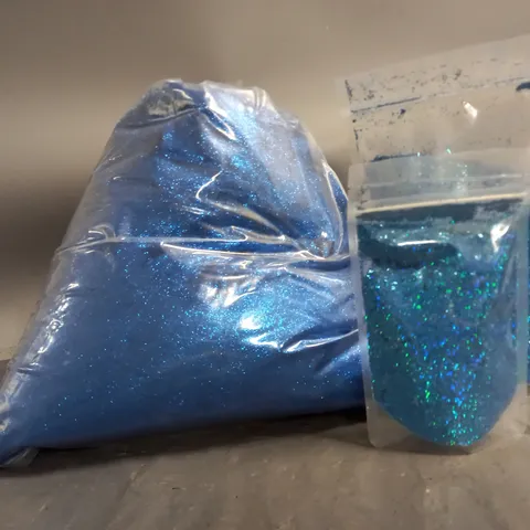 APPROXIMATELY 10 ASSORTED BAGS OF DECOR GLITTER IN BLUE - COLLECTION ONLY