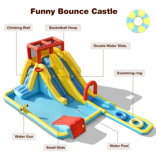 BOXED COSTWAY 7 IN 1 INFLATABLE DUAL SLIDE WATER PARK CLIMBING BOUNCER