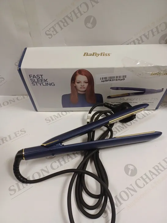 BOXED BABYLISS MIDNIGHT LUXE 235 STRAIGHTENERS 