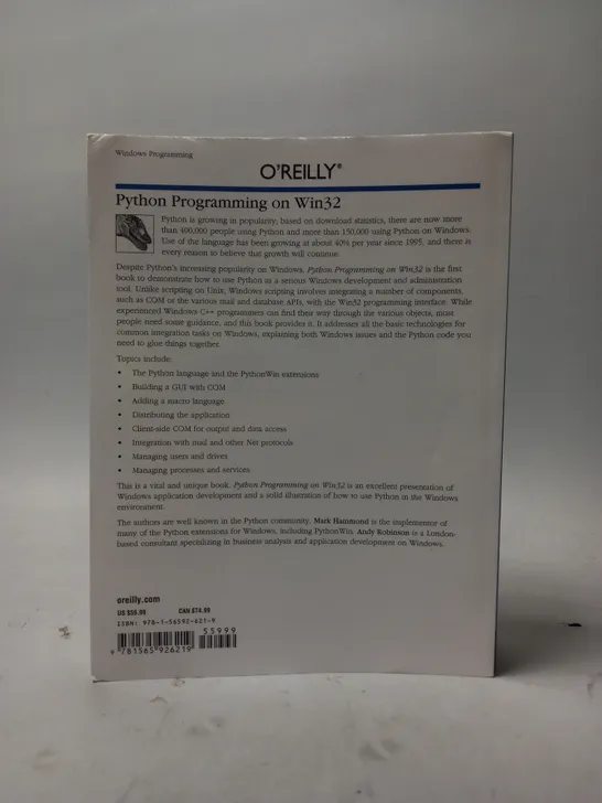 O'REILLY PYTHON PROGRAMMING ON WIN32 