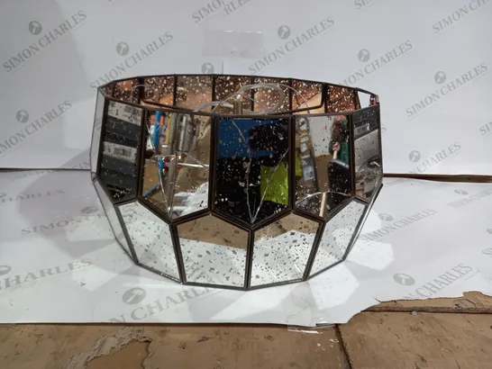 JOHN LEWIS ROMY MIRRORED GLASS PENTAGON CEILING LIGHT, STAINLESS STEEL